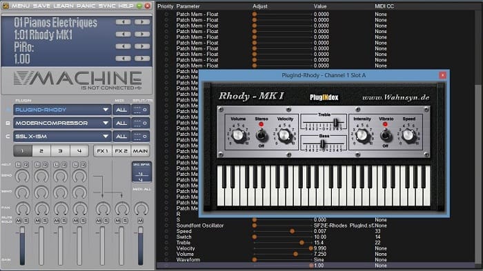 VMachine comes with VFX software that allows you to set up different VST plug ins and configure the device. 