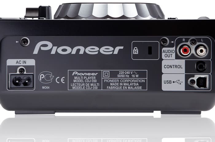 Pioneer CDJ350 back view