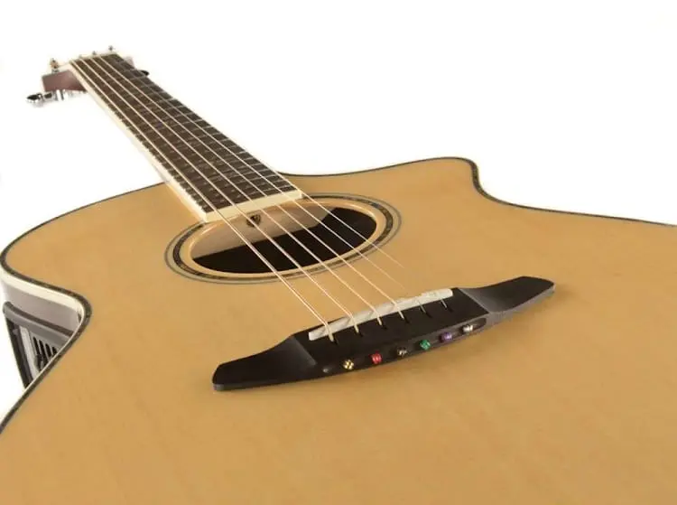 The bridge design Breedlove went with is their own pinless design.