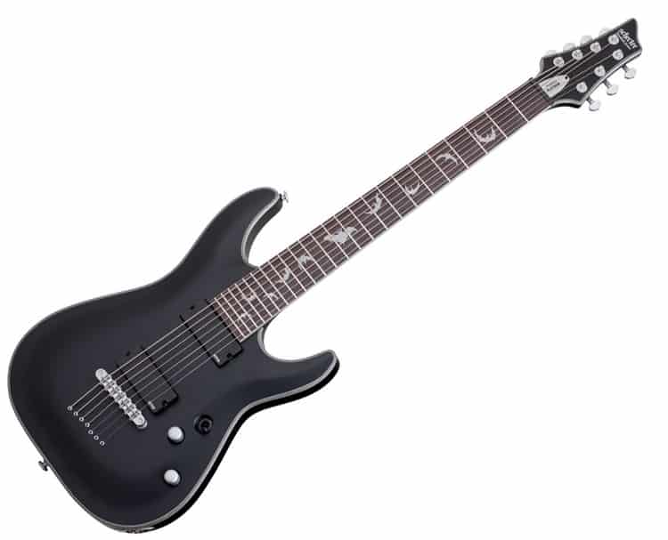 schecter damien 7 black still being the most popular one.