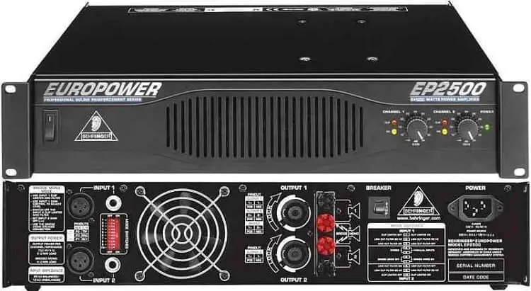 behringer ep2500 front and back view
