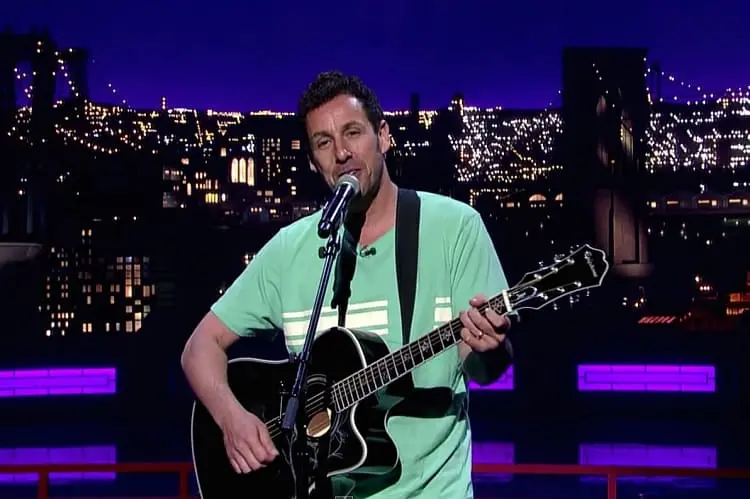 Adam Sandler Sings Red Hooded Sweatshirt