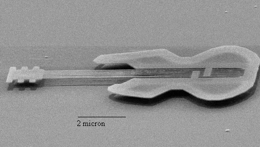 world’s smallest guitar, 10 micrometers long